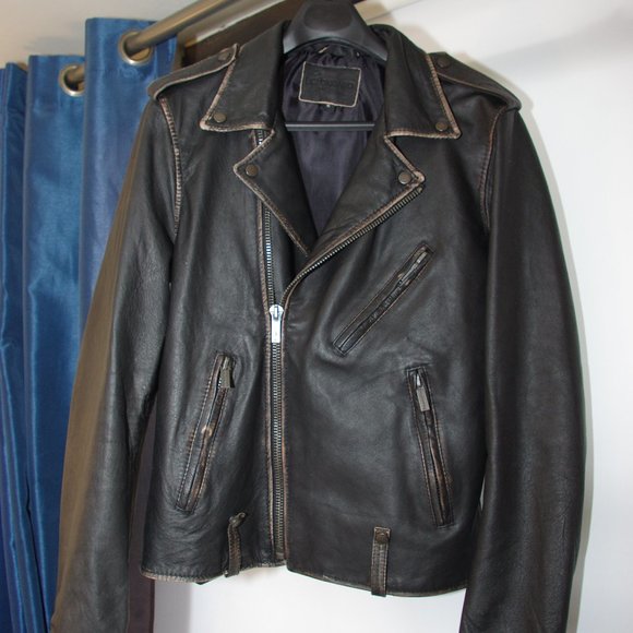 NWOT - BLADE BIKER ANTIQUE LEATHER JACKET - S - Picture 2 of 15